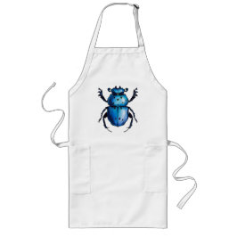 Delantal Largo Scarab Beetle Art Blue Insect Entomology T-Shirt