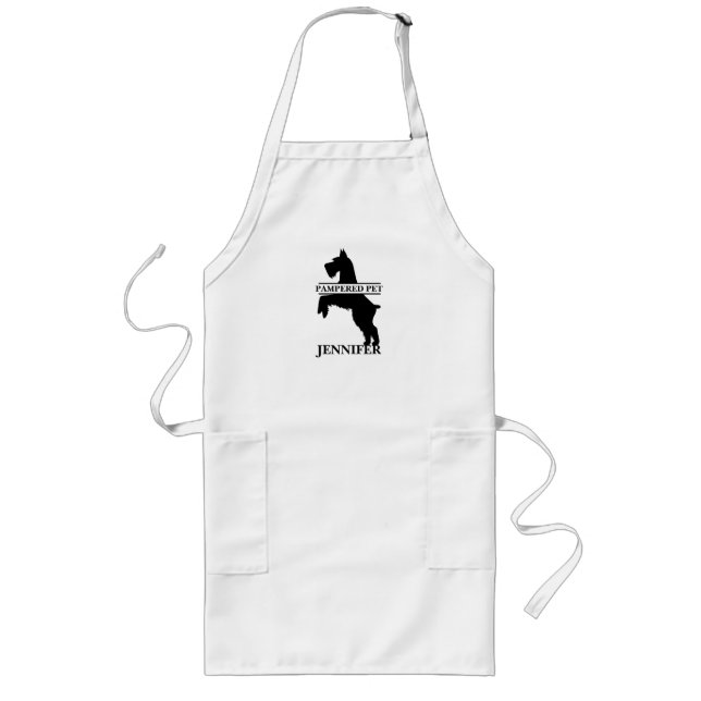 Delantal Largo Schnauzer Mascota Groomer Apron (Frente)