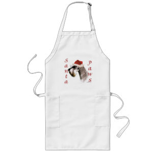 Delantal Largo Schnauzer Santa Paws en miniatura