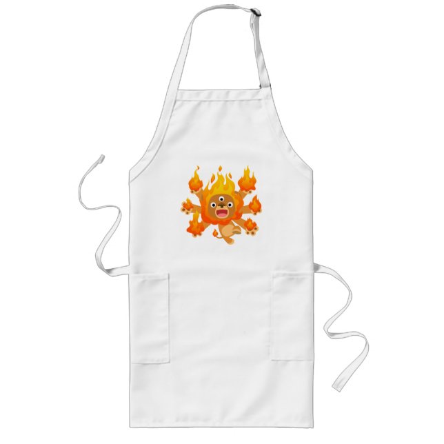 Delantal Largo ¡¡Señor del Fuego!! (lindo personalizado león) Coc (Frente)
