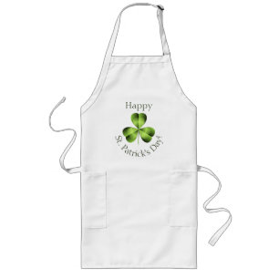 Delantal Largo Shamrock Three Leaf Clover Graphic