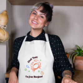 Delantal Largo "Shell Yeah! I'm from Maryland" Crab Apron