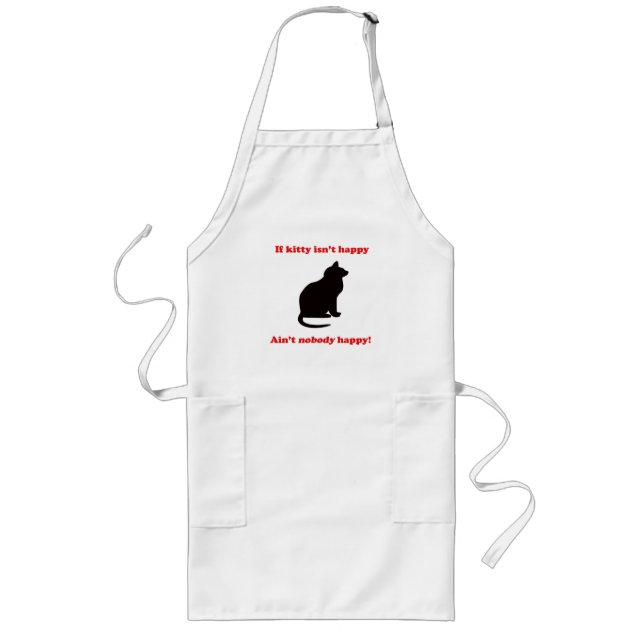 Delantal Largo Si Kitty no es feliz... Largo Apron (Frente)