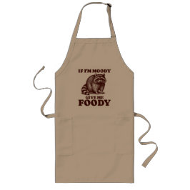 Delantal Largo Si soy Moody Dame a Foody Hungry Raccoon Foodie