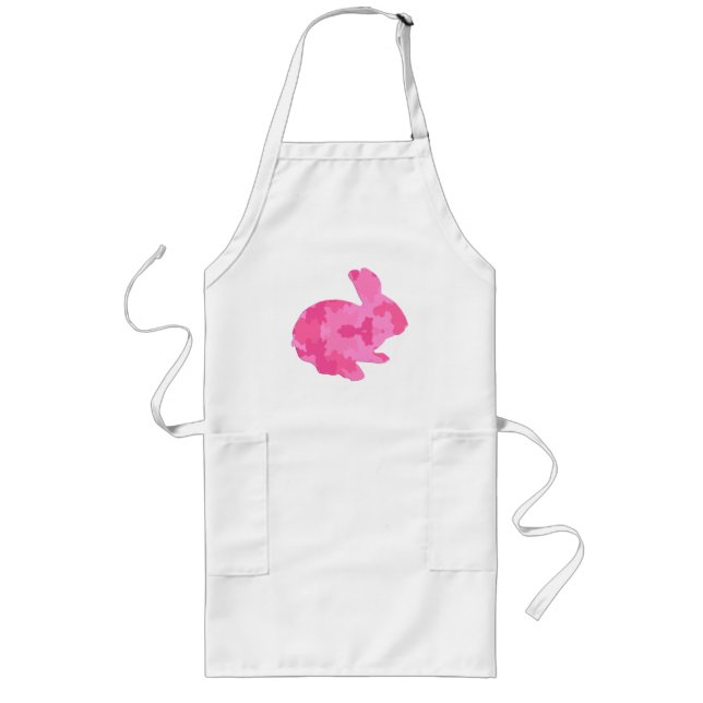 Delantal Largo Silhouette Camouflage Pink Easter Bunny Apron (Frente)