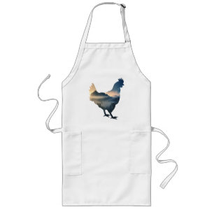 Delantal Largo Silueta de pollo de la naturaleza Granja gallina