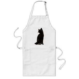 Delantal Largo Sitting Black Cat Apron