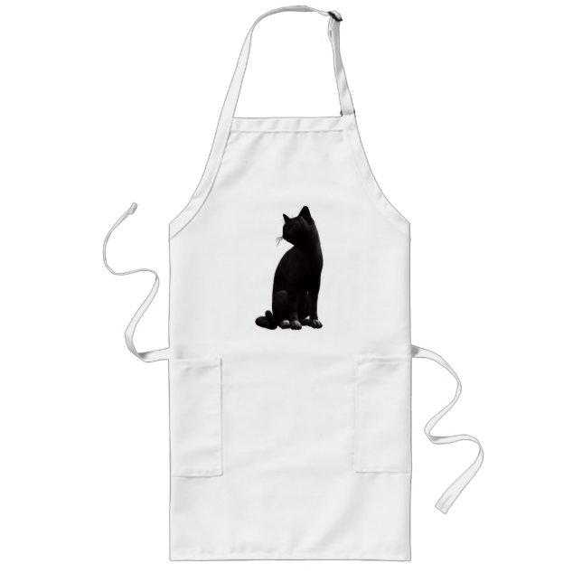 Delantal Largo Sitting Black Cat Apron (Frente)
