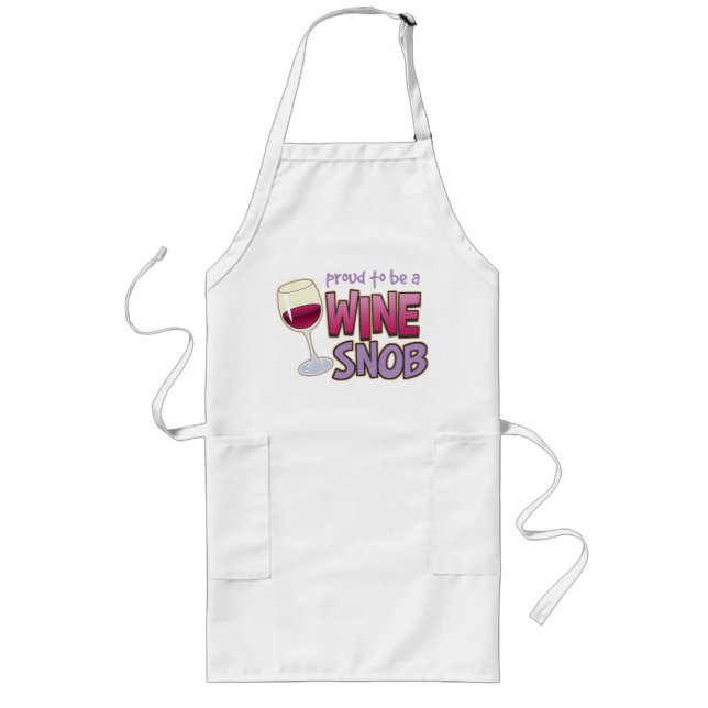 Delantal Largo Snob orgulloso del vino (Frente)