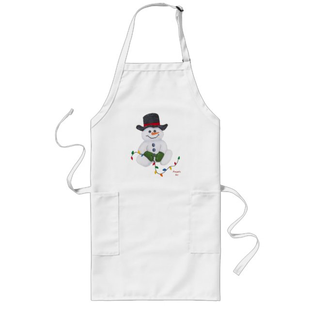 Delantal Largo Snowman Apron (Sentado) (Frente)