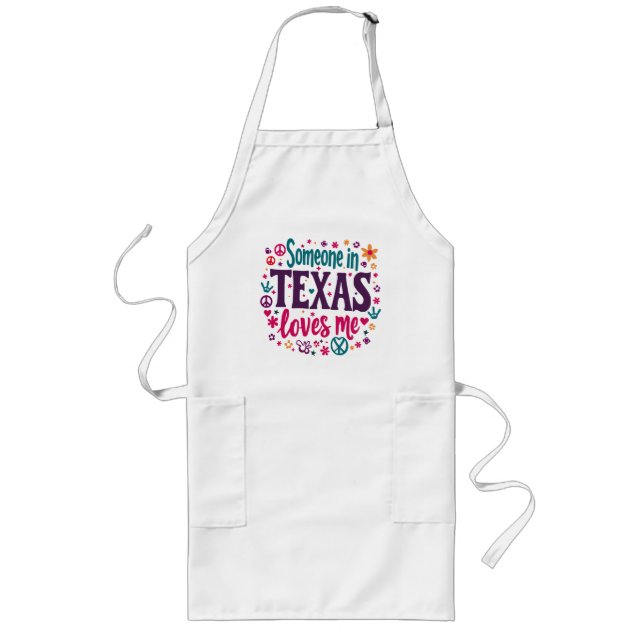 Delantal Largo Someone in Texas Love Me - Retro Texas Hippie Art (Frente)