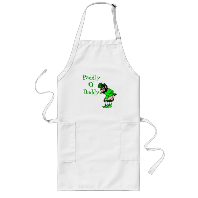 Delantal Largo St Patrick's Paddly O' Daddy Leprechaun Apron (Frente)