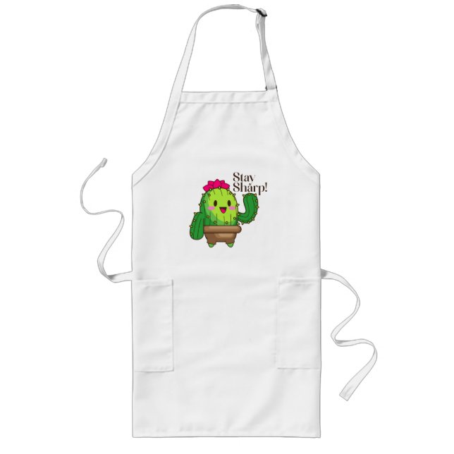 Delantal Largo Stay Sharp Apron - Cute Cactus Kitchen Style (Frente)