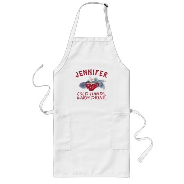 Delantal Largo Su nombre Red Steaming Cup Long Apron (Frente)