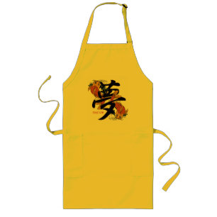 Delantal Largo Sueño de los pescados de Koi del kanji