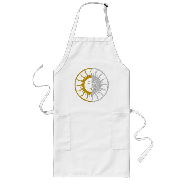 Delantal Largo SUN & MOON Symbol - plata dorada (Frente)