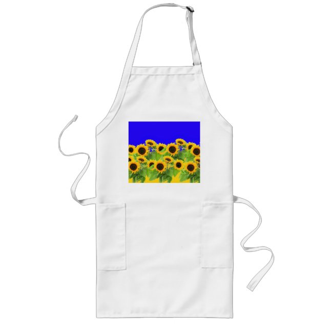 Delantal Largo Sunflowers - Ucrania, bandera ucraniana, Libertad  (Frente)