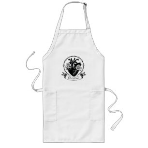 Delantal Largo Tatuaje de Corazón Anatómico: Diseño en Blanco y N