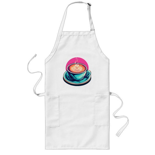 Delantal Largo taza de café capuchino (Frente)