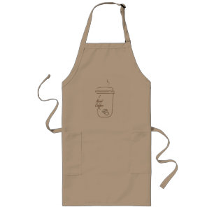Delantal Largo Taza de dibujos animados adorable necesito café