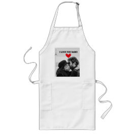 Delantal Largo Te Amo Babe White Apron
