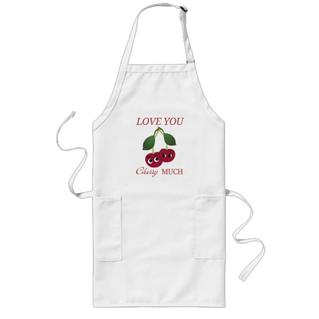 DELANTAL LARGO TE AMO MUCHO CHERRY (Frente)