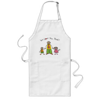 Delantal Largo Te queremos, papá, familia Personalizado, feliz dí