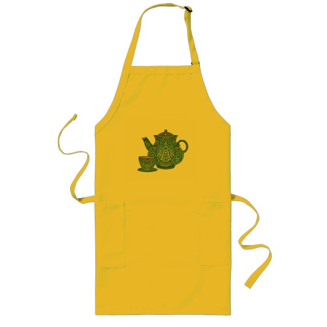 Delantal Largo Tea Pot Apron Green (Frente)
