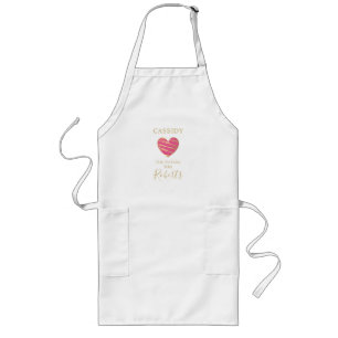 Delantal Largo The Future MRS Quote Hot Pink & Gold Heart Effect