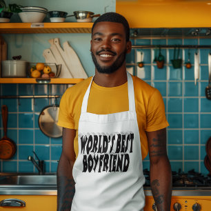 Delantal Largo Tipografía negra de novio