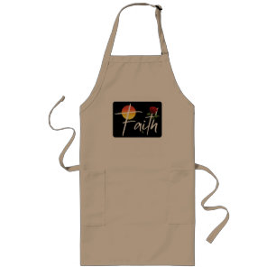 Delantal Largo Tipografía religiosa con Rosas