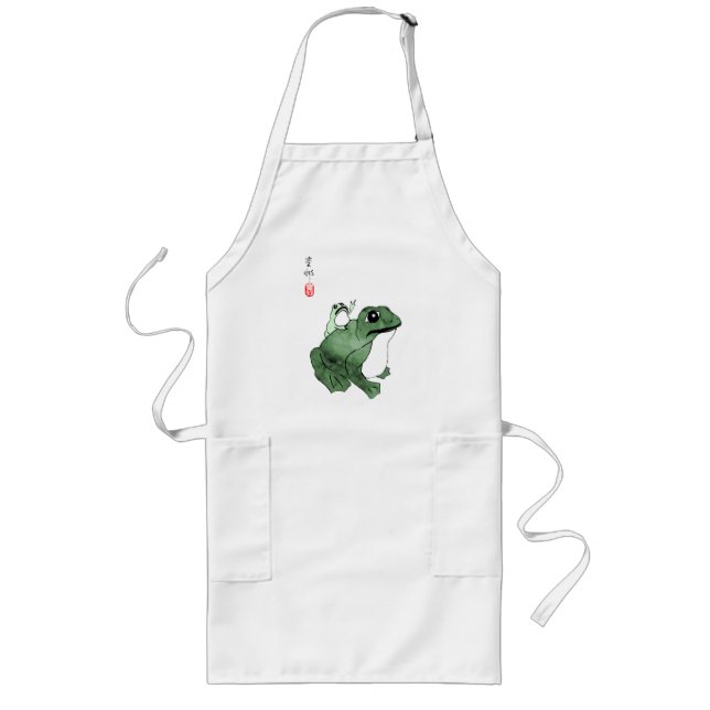 Delantal Largo Toad de rana japonesa grande del siglo XIX (Frente)