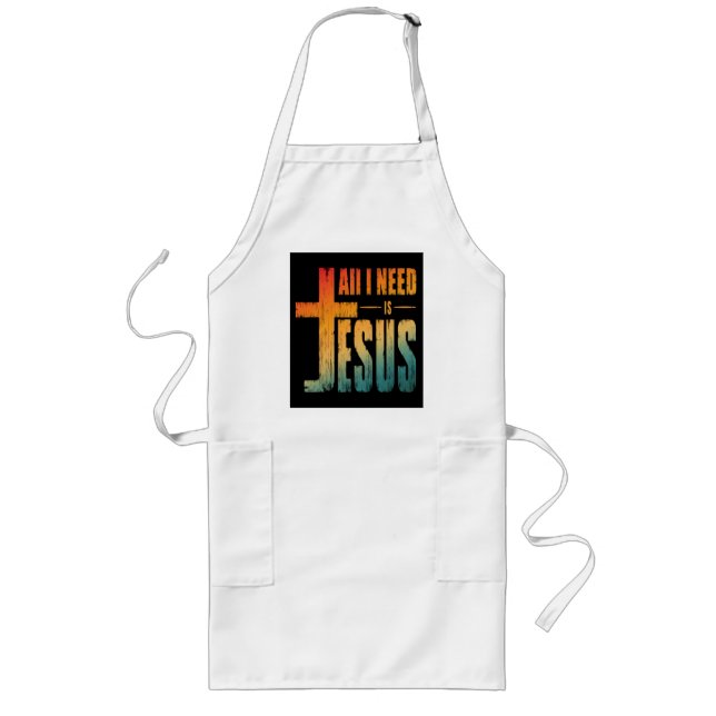 DELANTAL LARGO TODO LO QUE NECESITO ES JESÚS (Frente)
