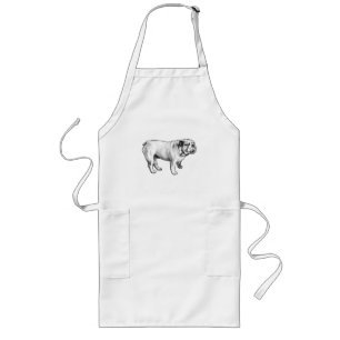 Delantal Largo tótem calmado cocinero, bulldog