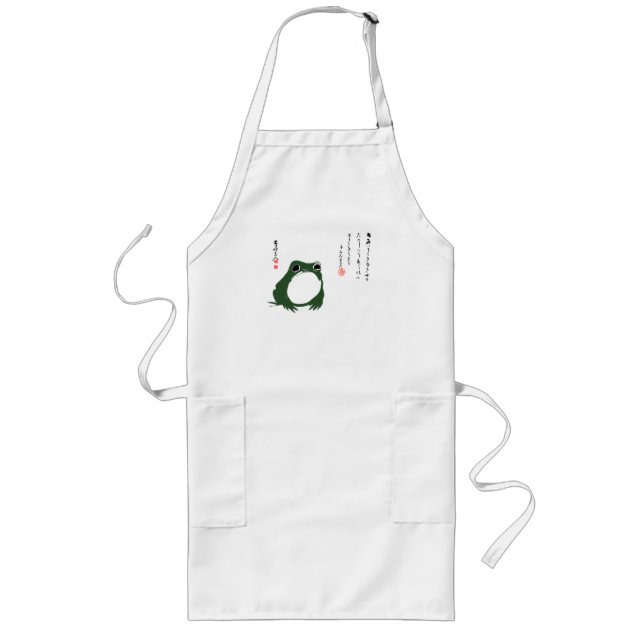 Delantal Largo Triste sapo de rana japonesa del siglo XIX (Frente)