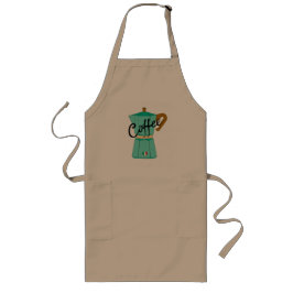 Delantal Largo Una cafetera moka de café italiano