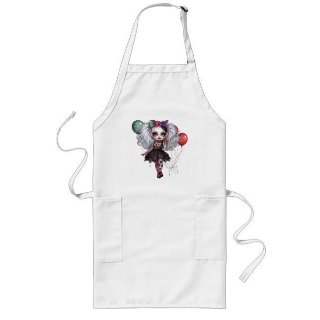 Delantal Largo Una Colección de Diseños de Halloween de una Chica (Frente)