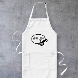 Delantal Largo Uniforme Apron blanco largo y personalizado con bo