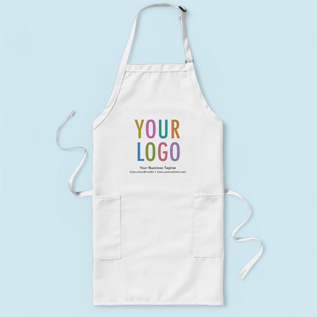Delantal Largo Uniforme Logotipo Personalizado de  (MISOOK White Apron with Logo)