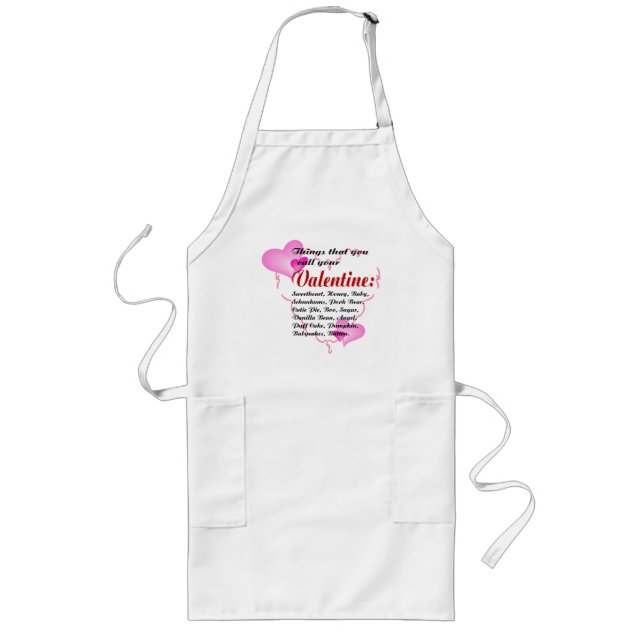 Delantal Largo Valentine Love Mascota Names Apron (Frente)