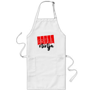 Delantal Largo Verano BBQ Grilling Fun - Grill Ninja Funny Pocket
