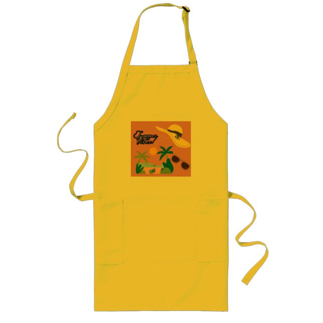 Delantal Largo Vibra Verano Amarillo  (Frente)