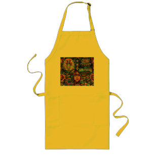 Delantal Largo Vibrante cocina ciana "Tapiz precolombino" a favor