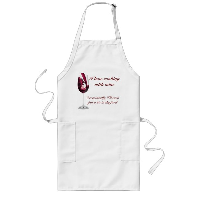 Delantal Largo Vino Rojo Rojo - Largo Apron (Frente)