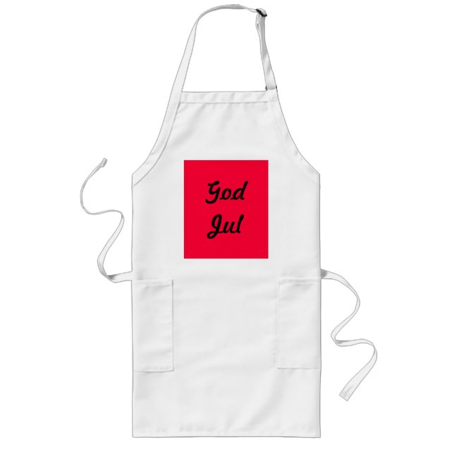Delantal Largo Vitt Julförkläde "God Jul" (Frente)