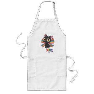 Delantal Largo Vivir con orgullo - Gato arcoiris Orgullo LGBTQ