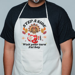 Delantal Largo Wait Your Turn Fat Boy Funny Thanksgiving 