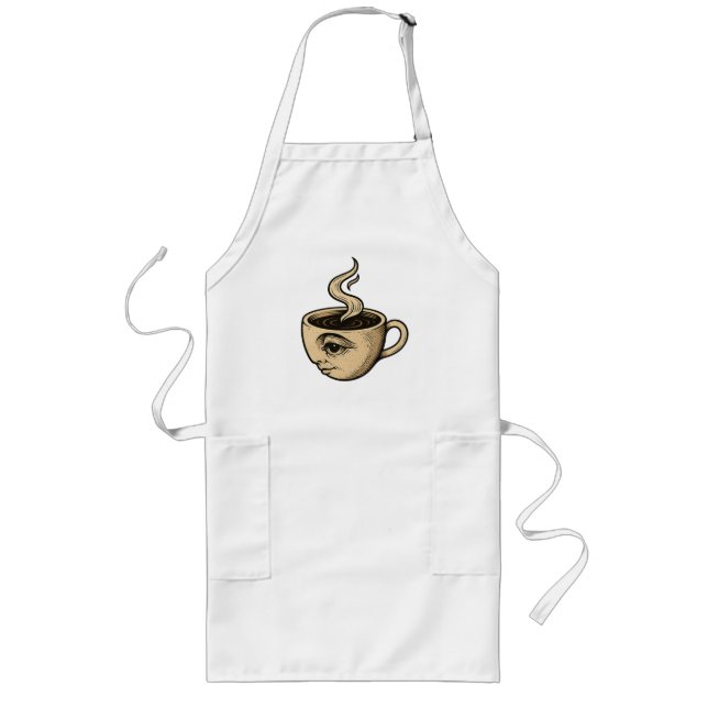 Delantal Largo Wake Up & Watch - Surreal CoffCup Design (Frente)