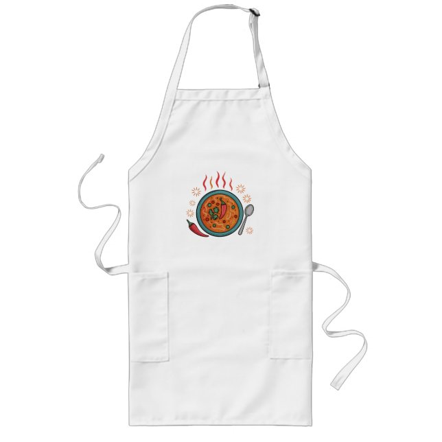 Delantal Largo Warm Spicy Curry Food Art (Frente)