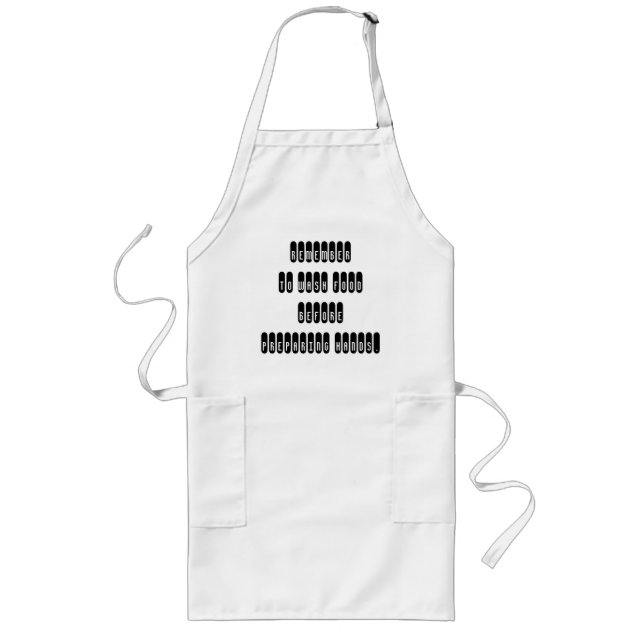 Delantal Largo WASH FOOD BEFORE PREPARING HANDS Apron (Frente)